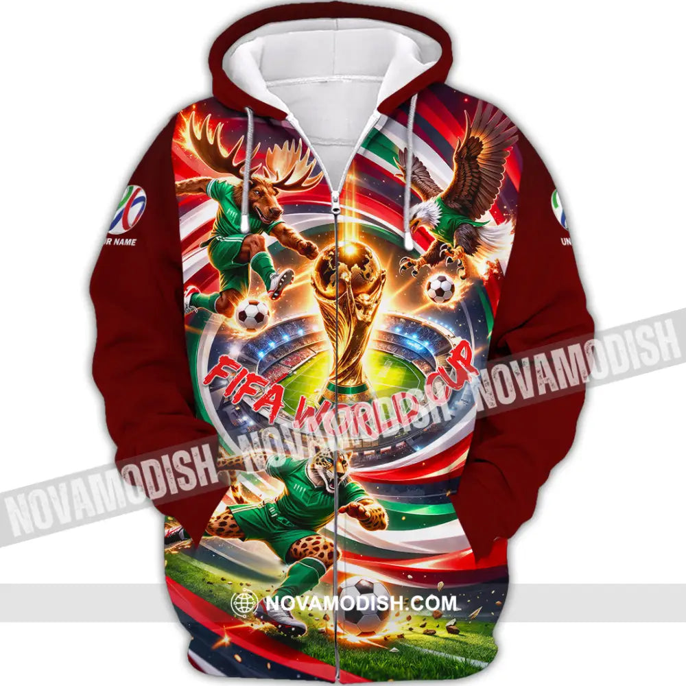 Unisex Shirt - Custom World Cup 2026 3D Shirt Zipper Hoodie / S T-shirt