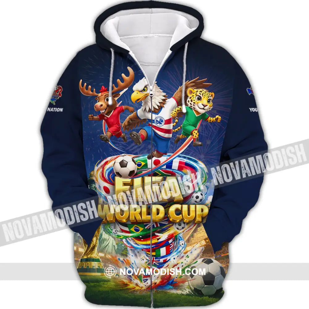 Unisex Shirt - Custom World Cup 2026 3D Shirt Zipper Hoodie / S T-shirt