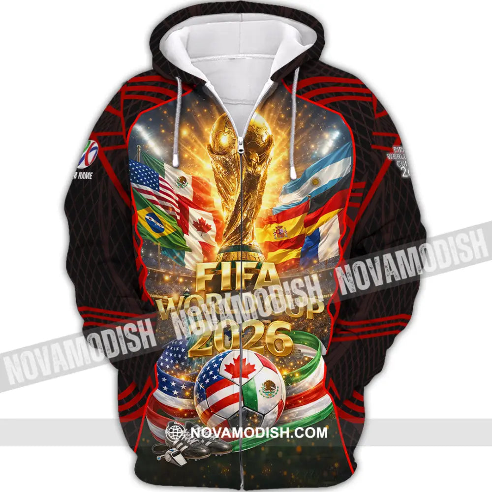 Unisex Shirt - Custom World Cup 2026 3D Shirt Zipper Hoodie / S T-shirt
