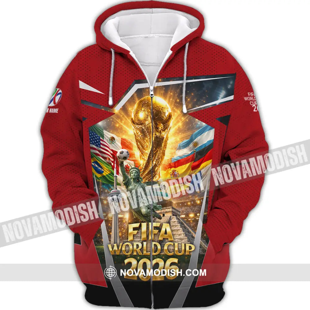 Unisex Shirt - Custom World Cup 2026 3D Shirt Zipper Hoodie / S T-shirt