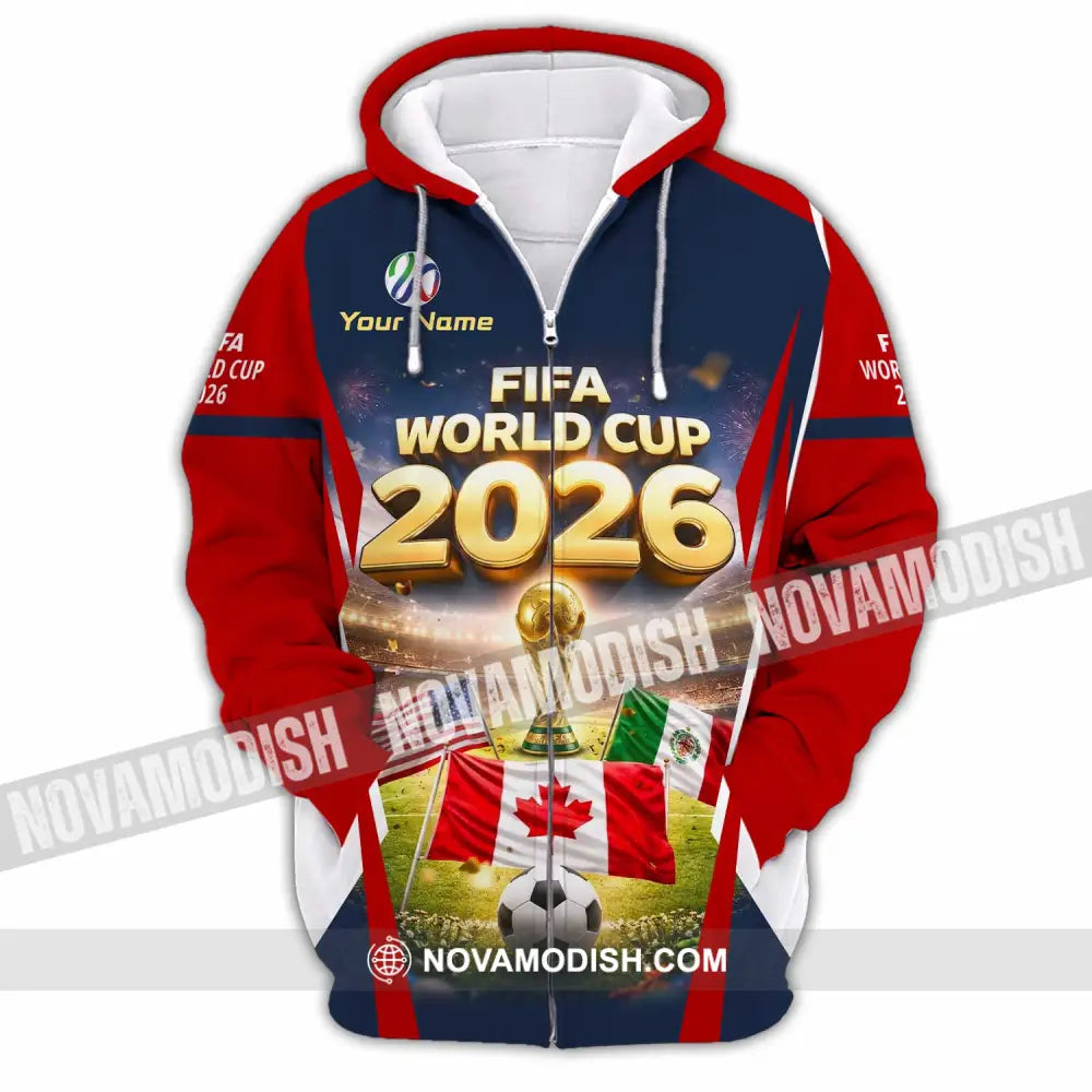 Unisex Shirt - Custom World Cup 2026 3D Shirt Zipper Hoodie / S T-shirt