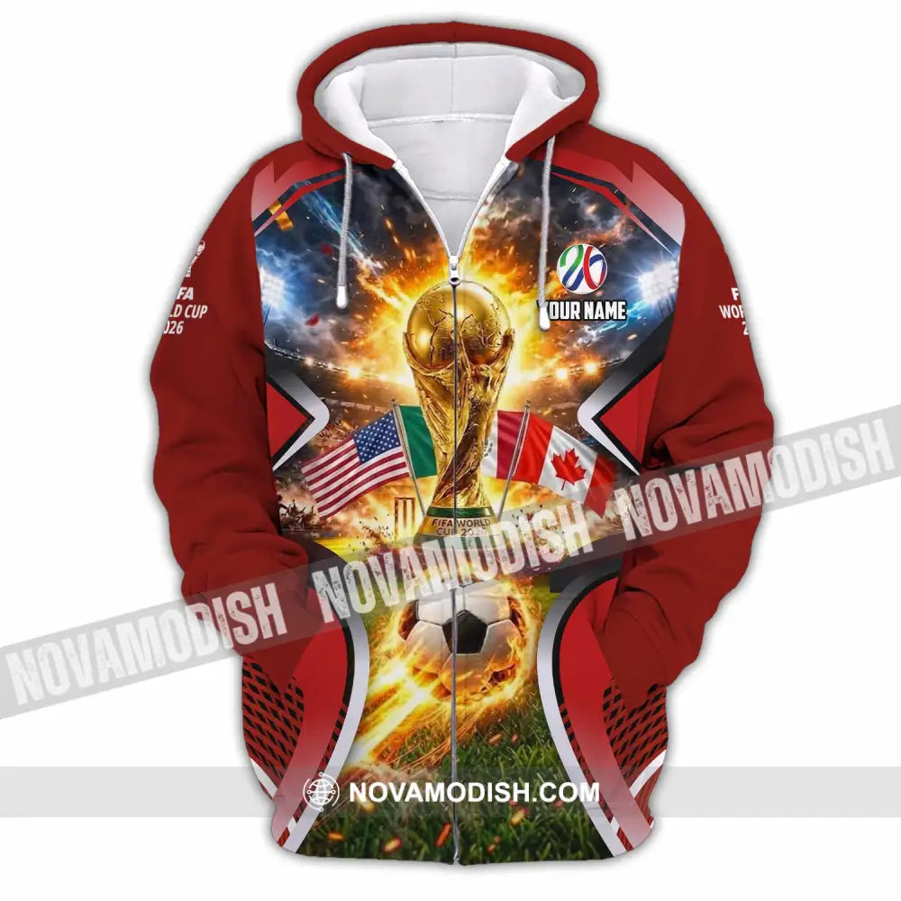 Unisex Shirt - Custom World Cup 2026 3D Shirt - Zipper Hoodie / S - T-shirt