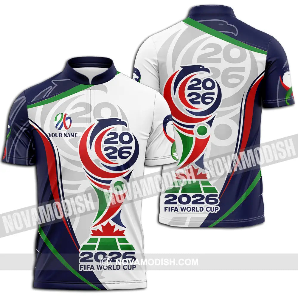 Unisex Shirt - Custom World Cup 2026 3D Shirt Zipper Polo Shirt / S T-shirt