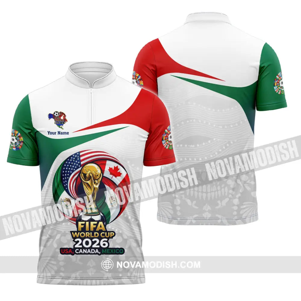 Unisex Shirt - Custom World Cup 2026 3D Shirt - Zipper Polo Shirt / S - T-shirt