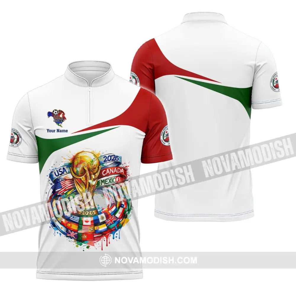 Unisex Shirt - Custom World Cup 2026 3D Shirt - Zipper Polo Shirt / S - T-shirt