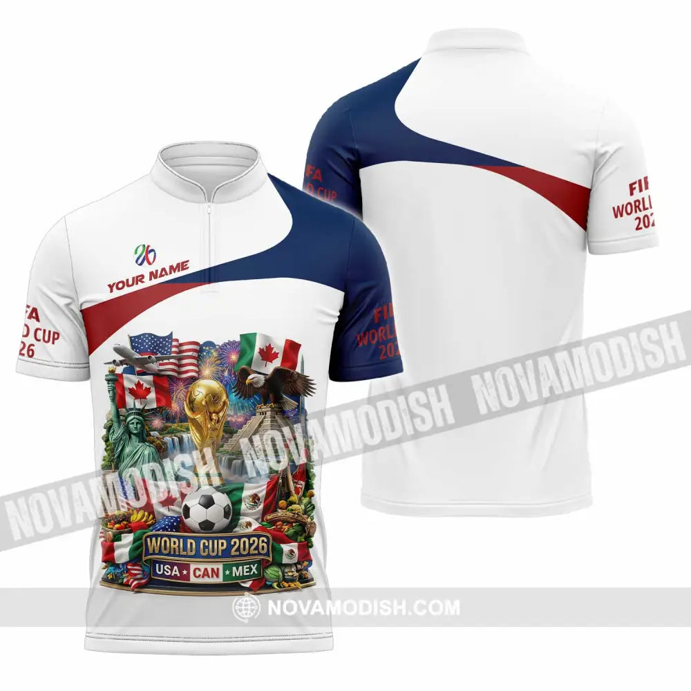 Unisex Shirt - Custom World Cup 2026 3D Shirt - Zipper Polo Shirt / S - T-shirt
