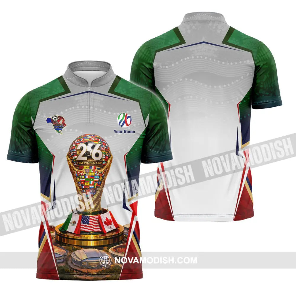 Unisex Shirt - Custom World Cup 2026 3D Shirt - Zipper Polo Shirt / S - T-shirt