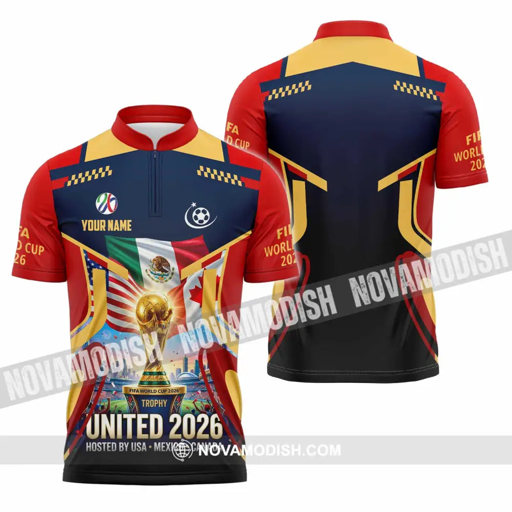Unisex Shirt - Custom World Cup 2026 3D Shirt - Zipper Polo Shirt / S - T-shirt