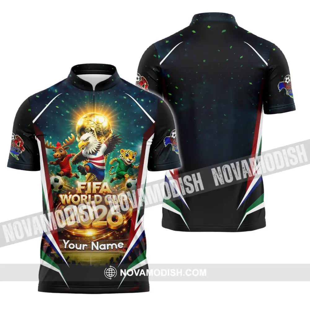 Unisex Shirt - Custom World Cup 2026 3D Shirt Zipper Polo Shirt / S T-shirt