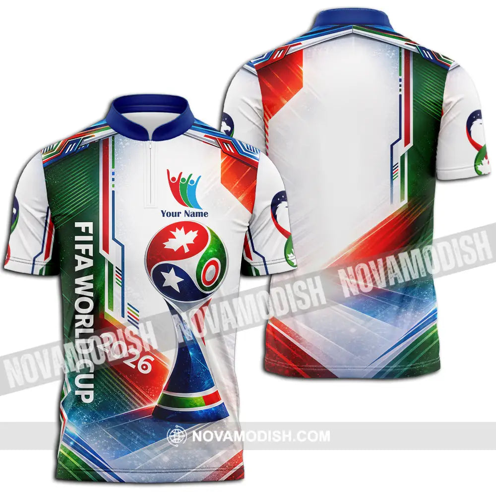 Unisex Shirt - Custom World Cup 2026 3D Shirt Zipper Polo Shirt / S T-shirt