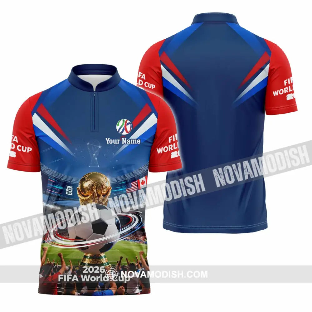 Unisex Shirt - Custom World Cup 2026 3D Shirt Zipper Polo Shirt / S T-shirt