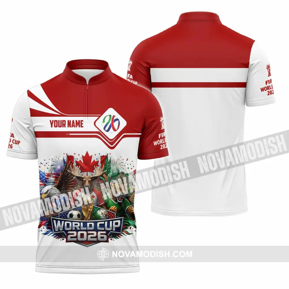 Unisex Shirt - Custom World Cup 2026 3D Shirt - Zipper Polo Shirt / S - T-shirt