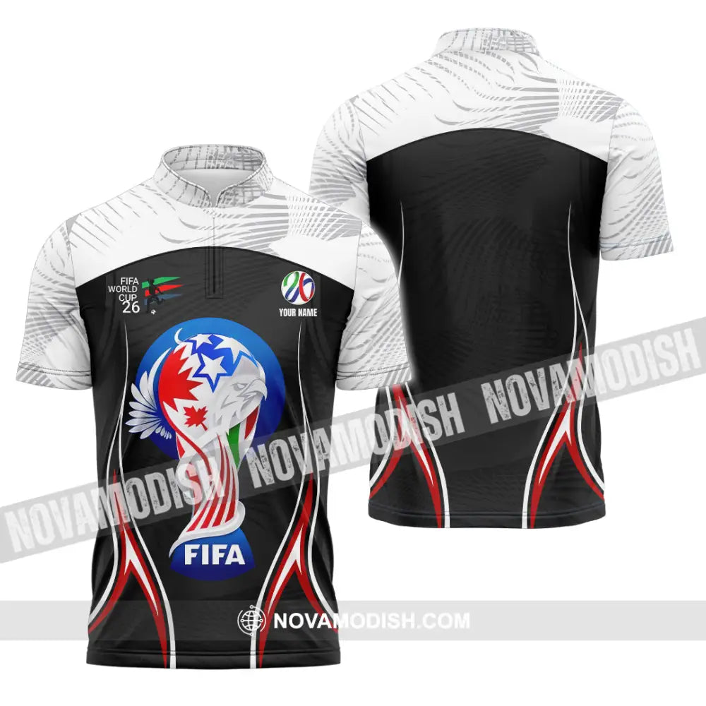 Unisex Shirt - Custom World Cup 2026 3D Shirt Zipper Polo Shirt / S T-shirt