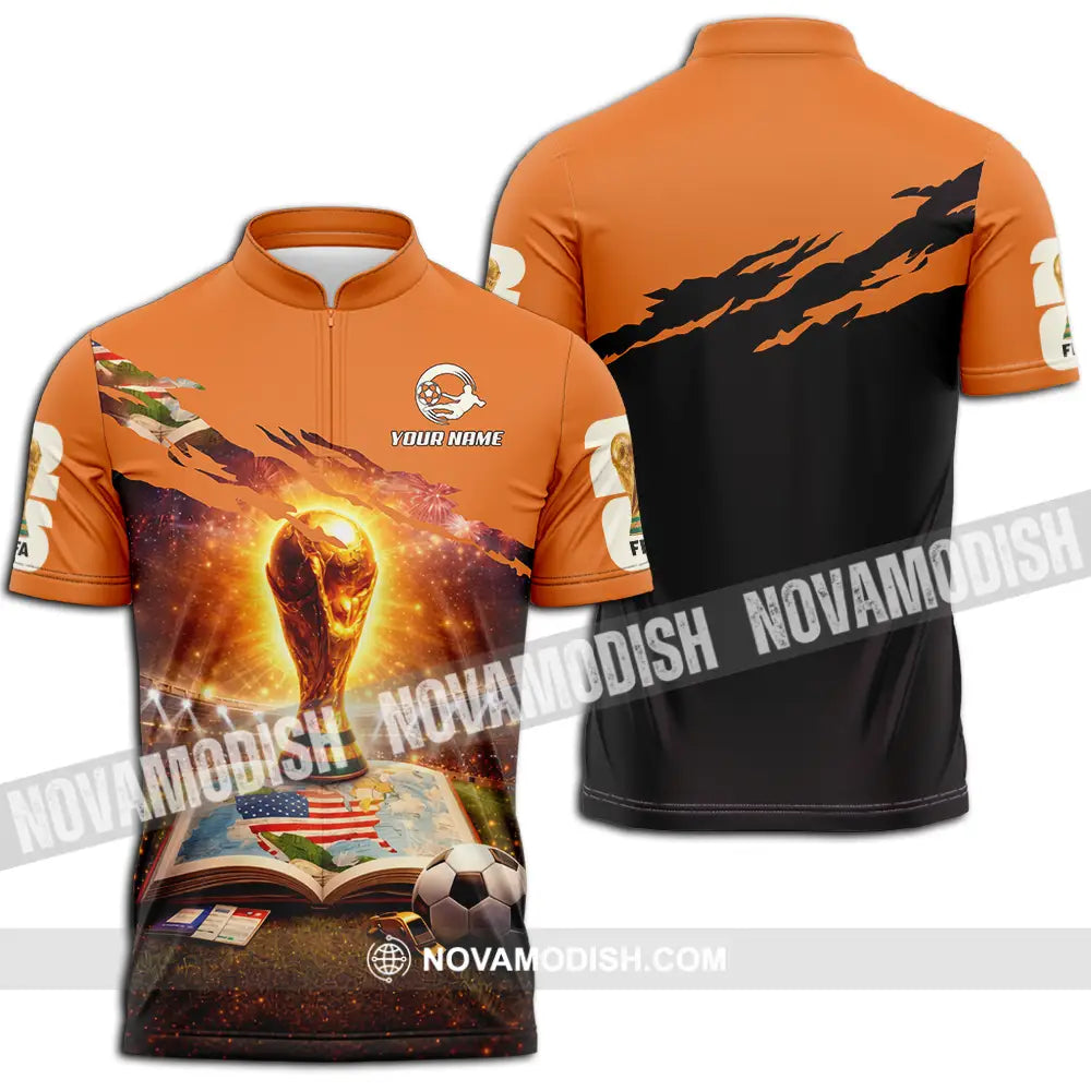 Unisex Shirt - Custom World Cup 2026 3D Shirt Zipper Polo Shirt / S T-shirt