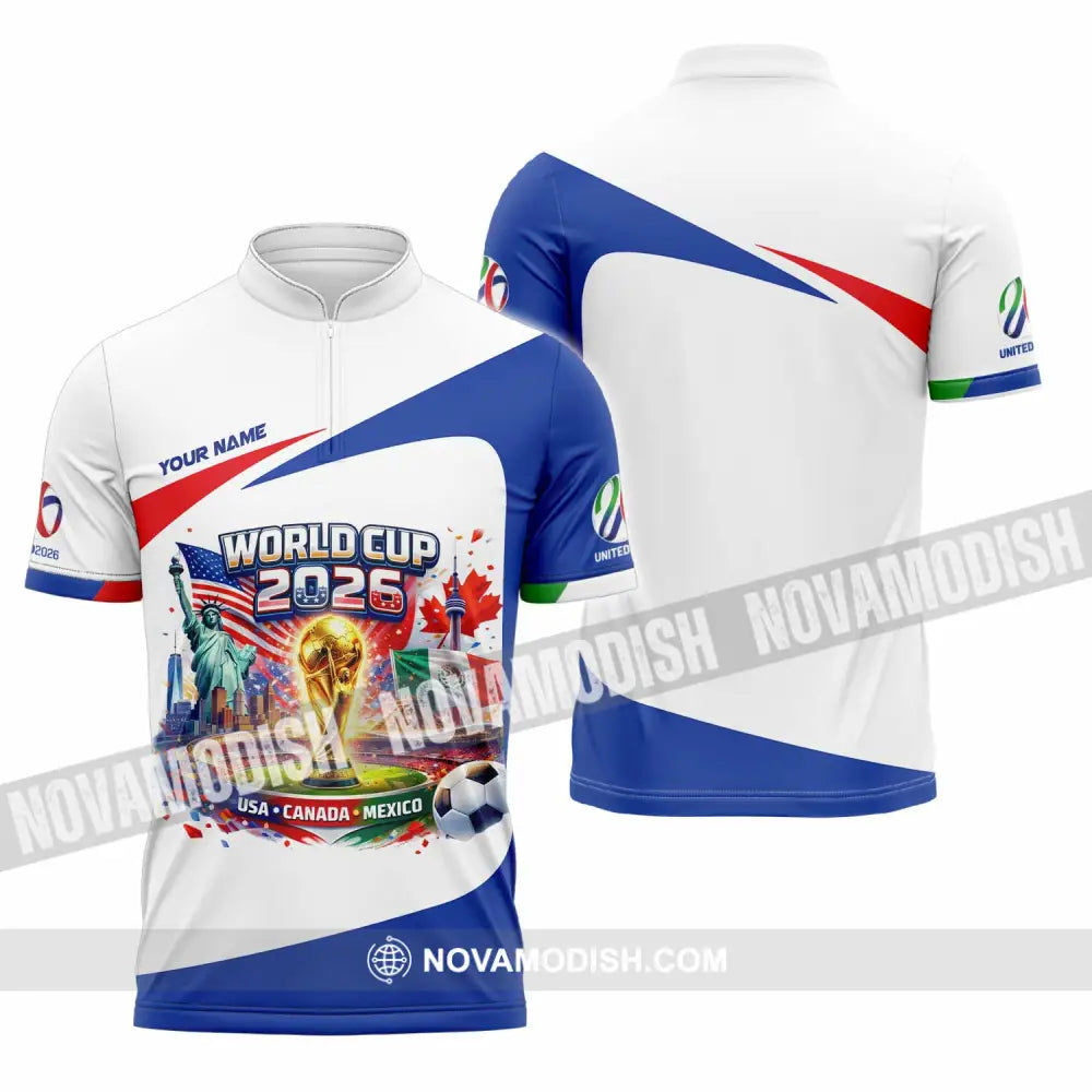 Unisex Shirt - Custom World Cup 2026 3D Shirt Zipper Polo Shirt / S T-shirt