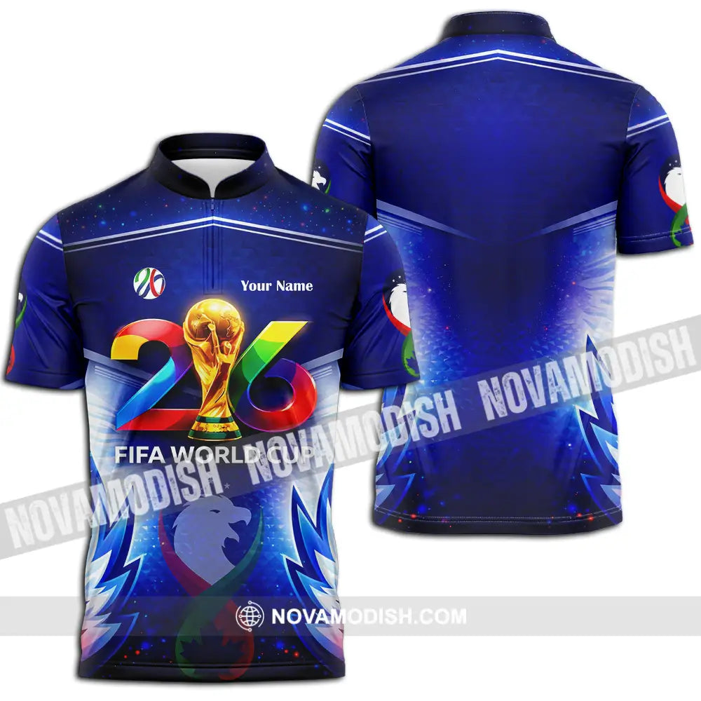 Unisex Shirt - Custom World Cup 2026 3D Shirt Zipper Polo Shirt / S T-shirt