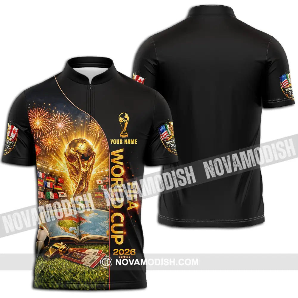 Unisex Shirt - Custom World Cup 2026 3D Shirt Zipper Polo Shirt / S T-shirt