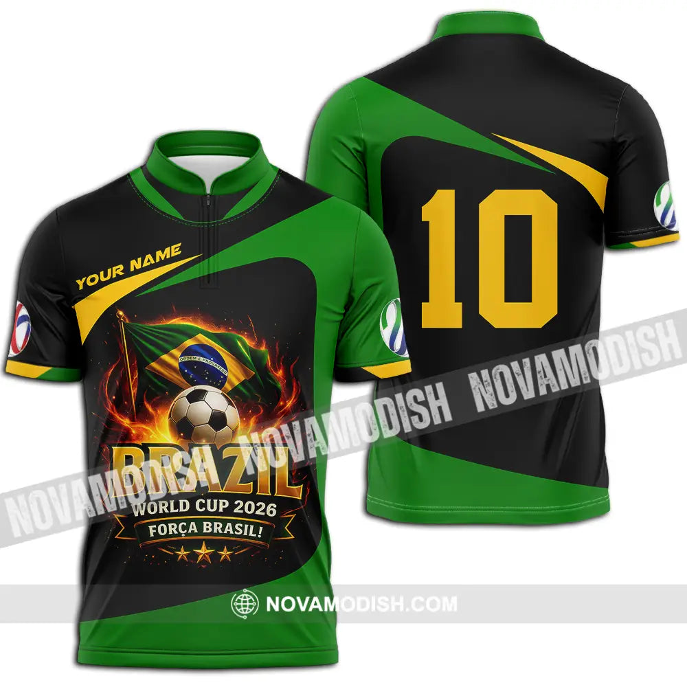 Unisex Shirt - Custom World Cup 2026 3D Shirt Zipper Polo Shirt / S T-shirt