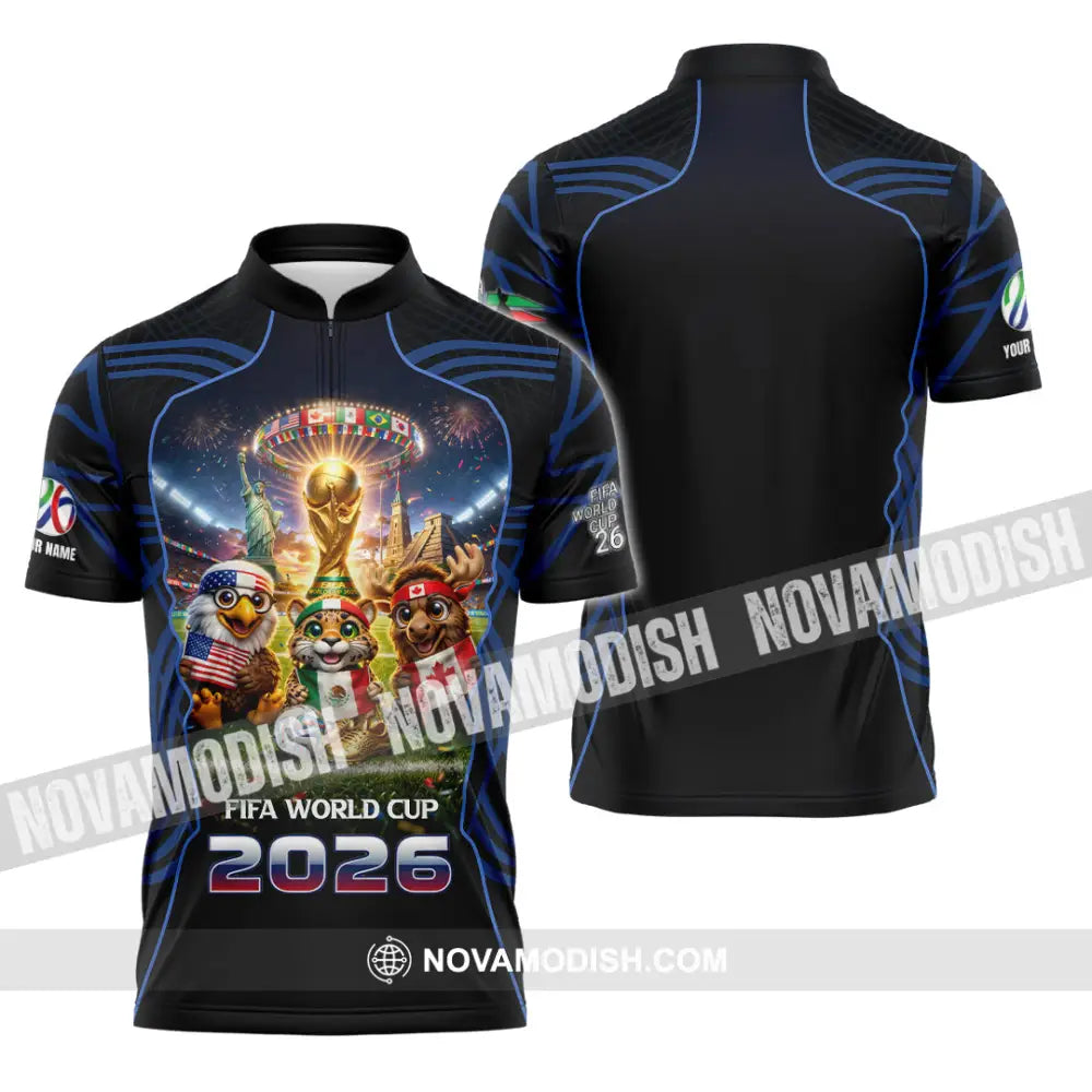 Unisex Shirt - Custom World Cup 2026 3D Shirt Zipper Polo Shirt / S T-shirt