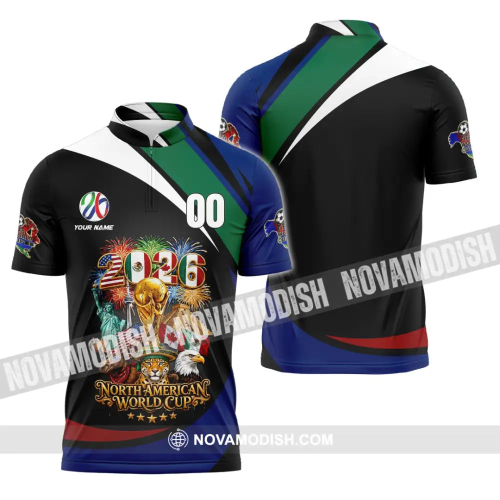 Unisex Shirt - Custom World Cup 2026 3D Shirt - Zipper Polo Shirt / S - T-shirt