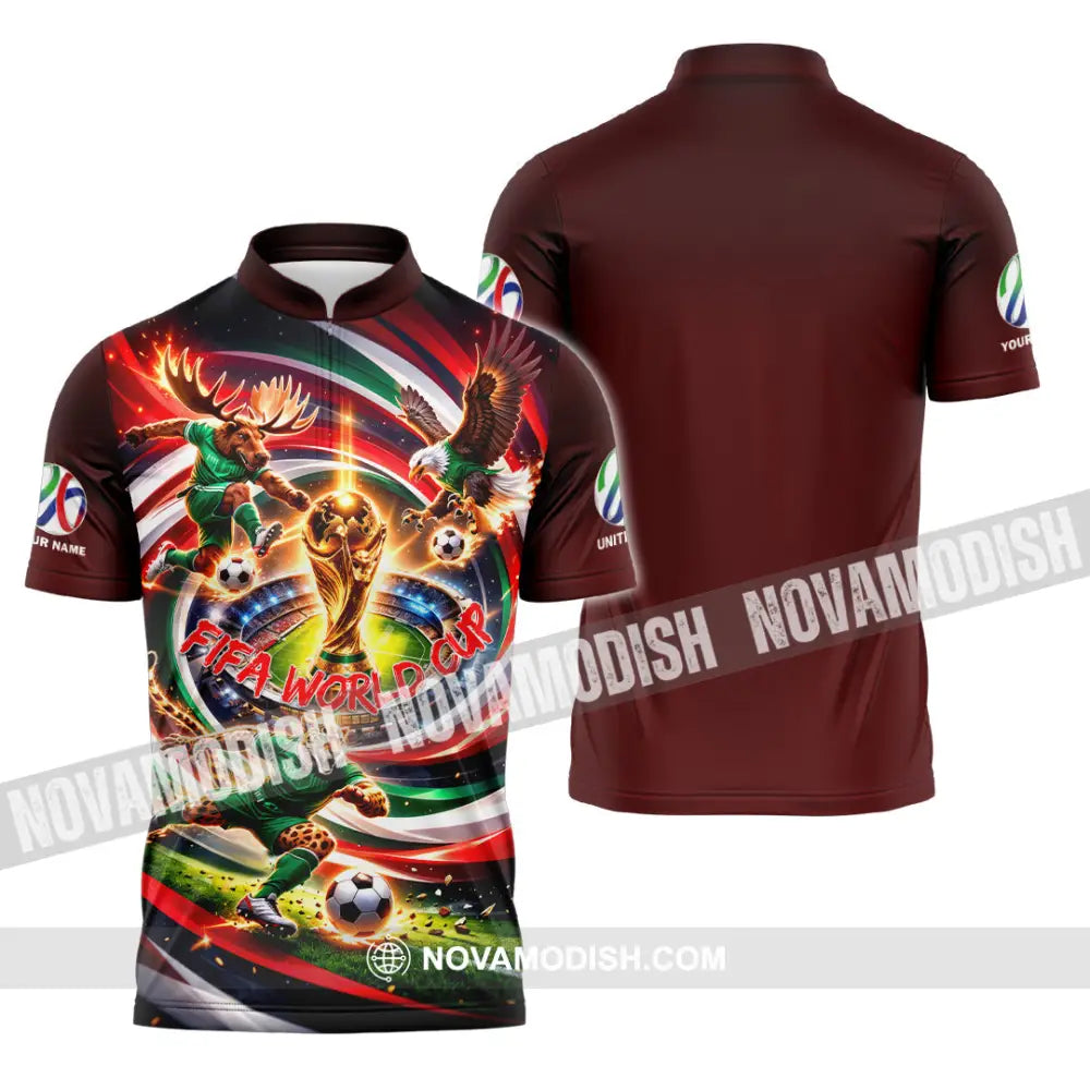 Unisex Shirt - Custom World Cup 2026 3D Shirt Zipper Polo Shirt / S T-shirt