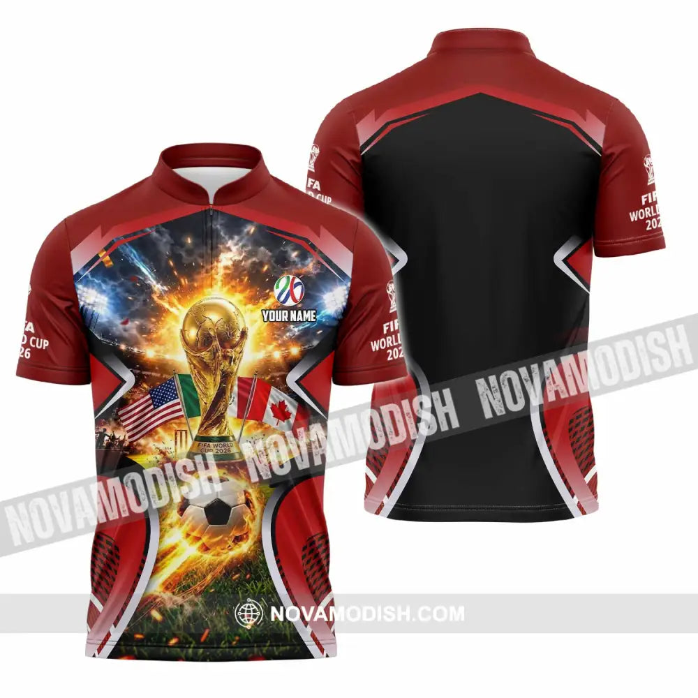 Unisex Shirt - Custom World Cup 2026 3D Shirt - Zipper Polo Shirt / S - T-shirt