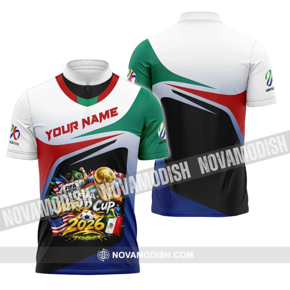 Unisex Shirt - Custom World Cup 2026 3D Shirt - Zipper Polo Shirt / S - T-shirt