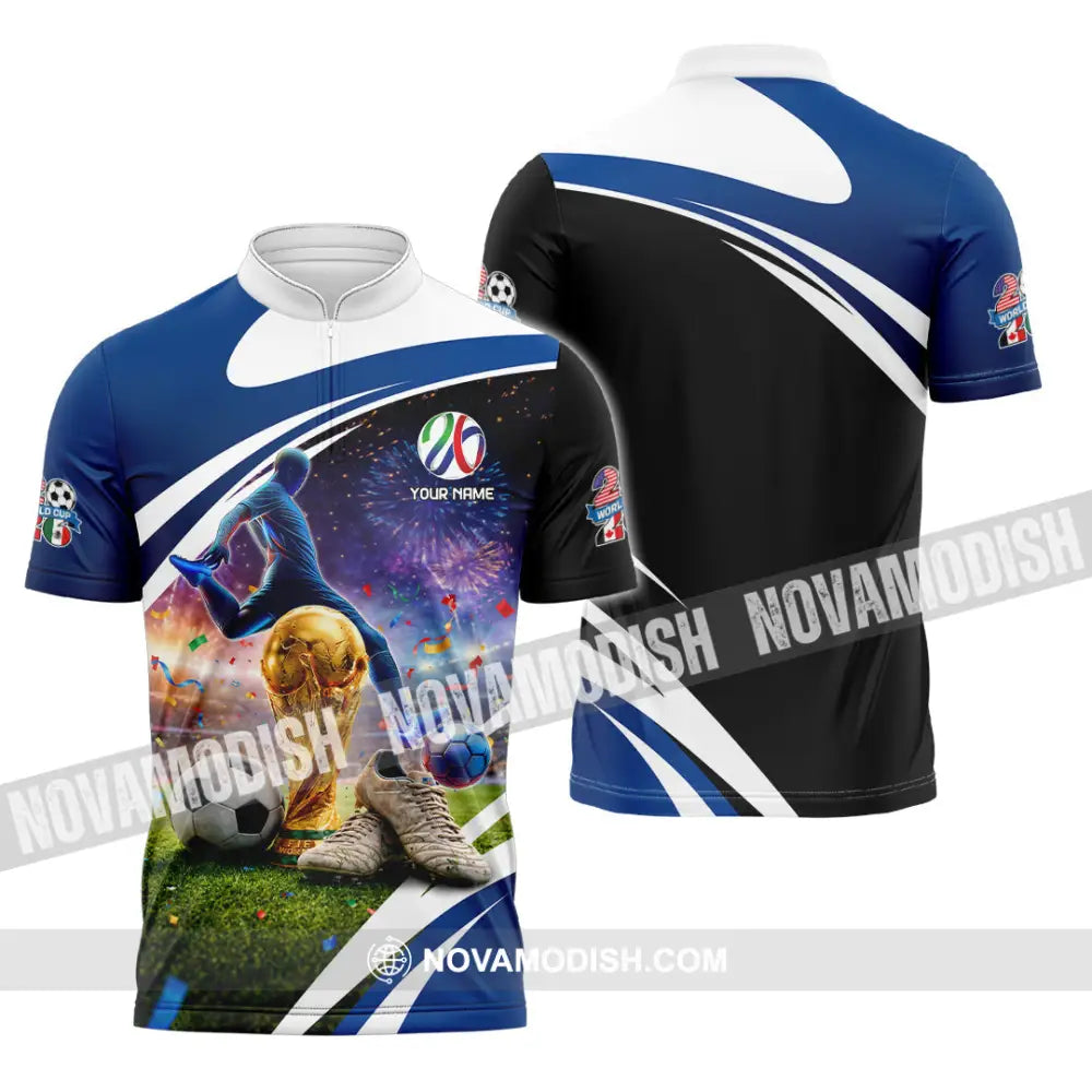 Unisex Shirt - Custom World Cup 2026 3D Shirt Zipper Polo Shirt / S T-shirt