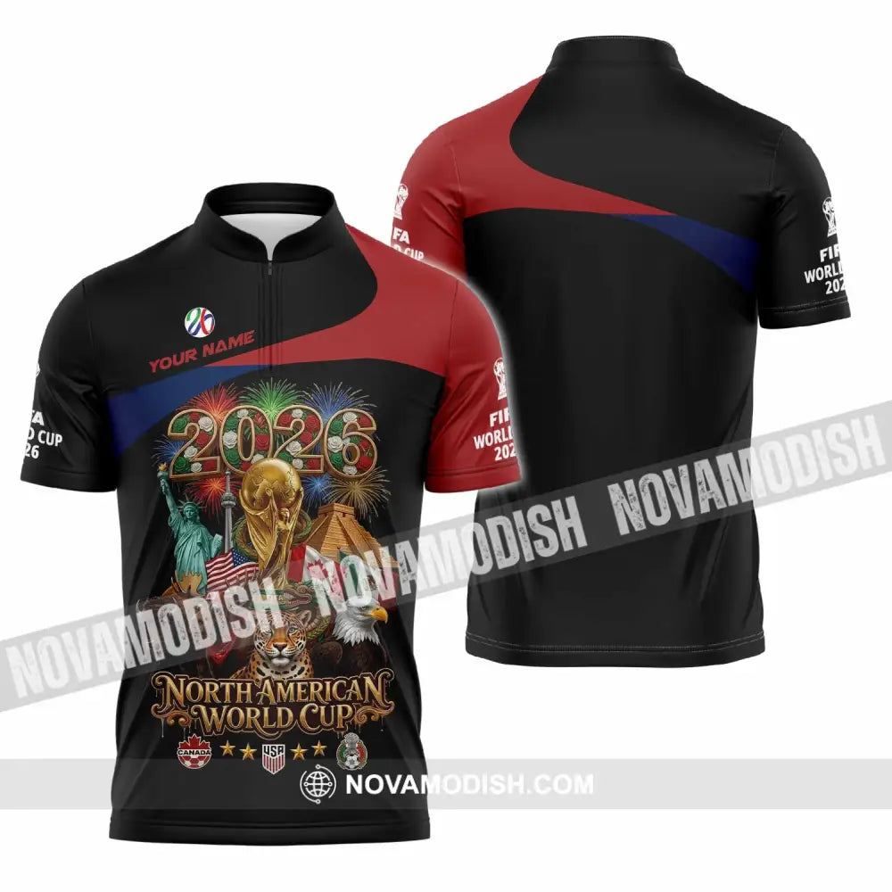 Unisex Shirt - Custom World Cup 2026 3D Shirt - Zipper Polo Shirt / S - T-shirt