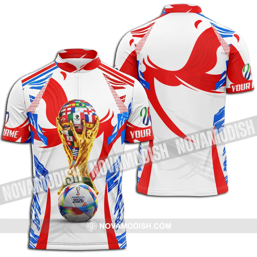Unisex Shirt - Custom World Cup 2026 3D Shirt Zipper Polo Shirt / S T-shirt