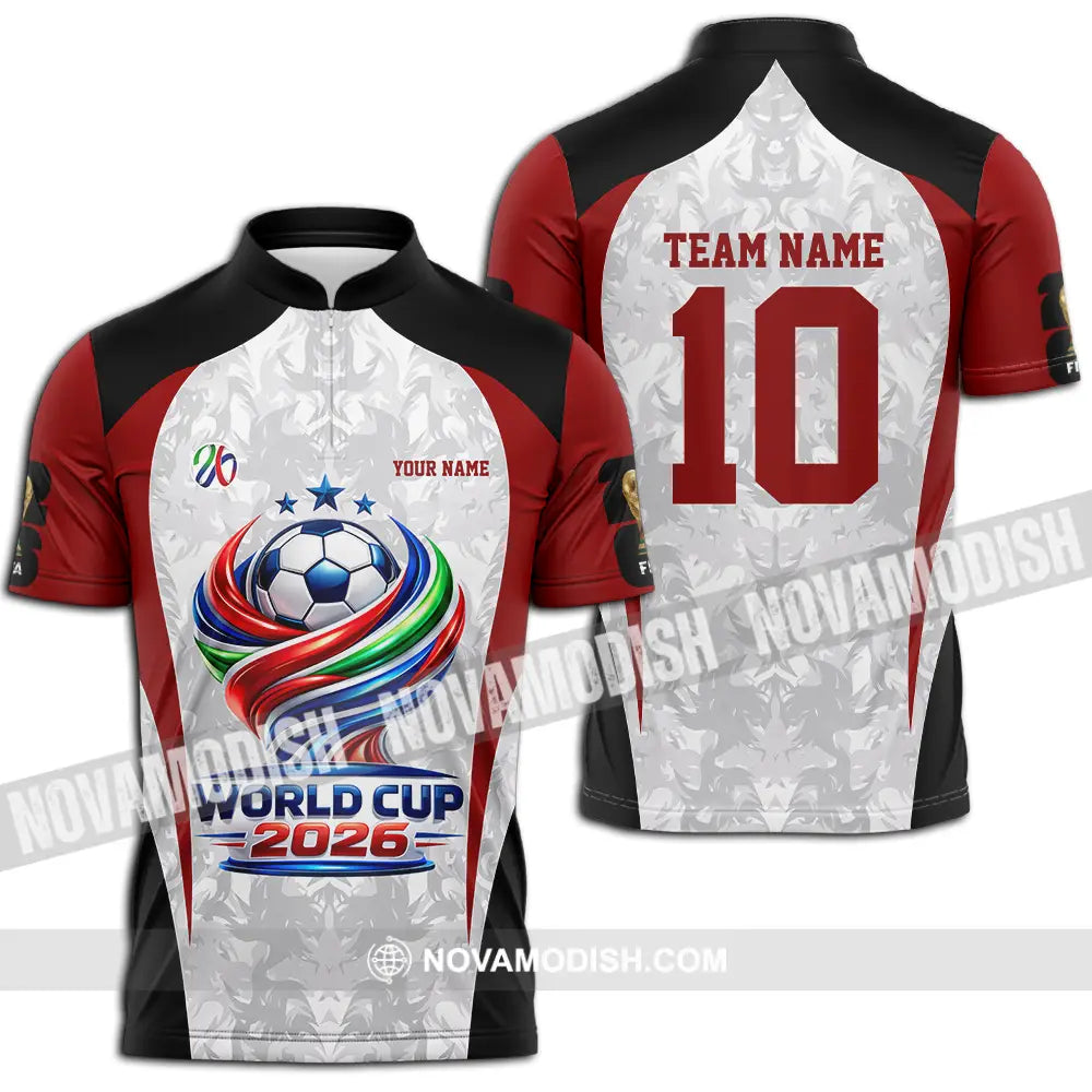 Unisex Shirt - Custom World Cup 2026 3D Shirt Zipper Polo Shirt / S T-shirt