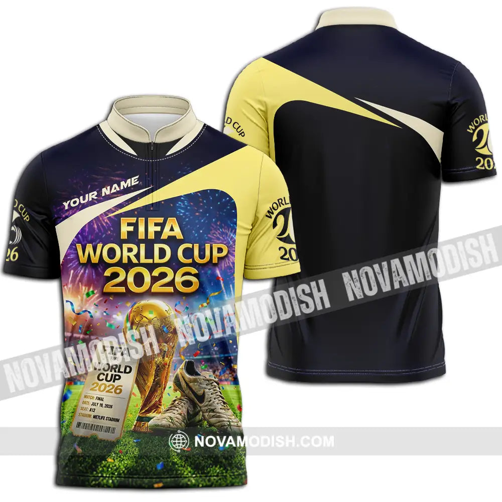 Unisex Shirt - Custom World Cup 2026 3D Shirt Zipper Polo Shirt / S T-shirt
