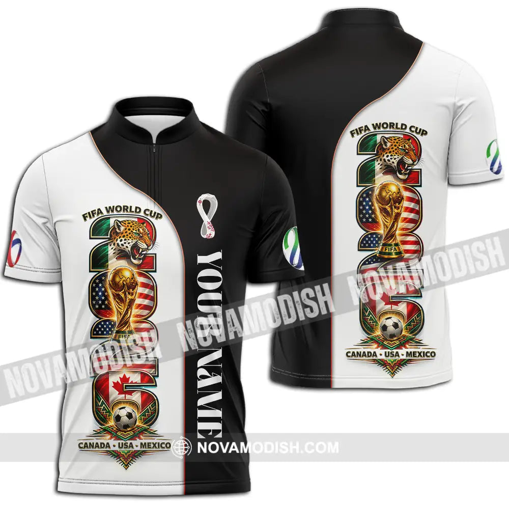 Unisex Shirt - Custom World Cup 2026 3D Shirt Zipper Polo Shirt / S T-shirt
