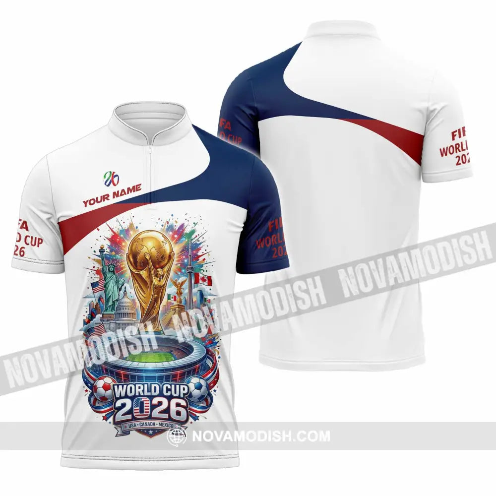 Unisex Shirt - Custom World Cup 2026 3D Shirt - Zipper Polo Shirt / S - T-shirt