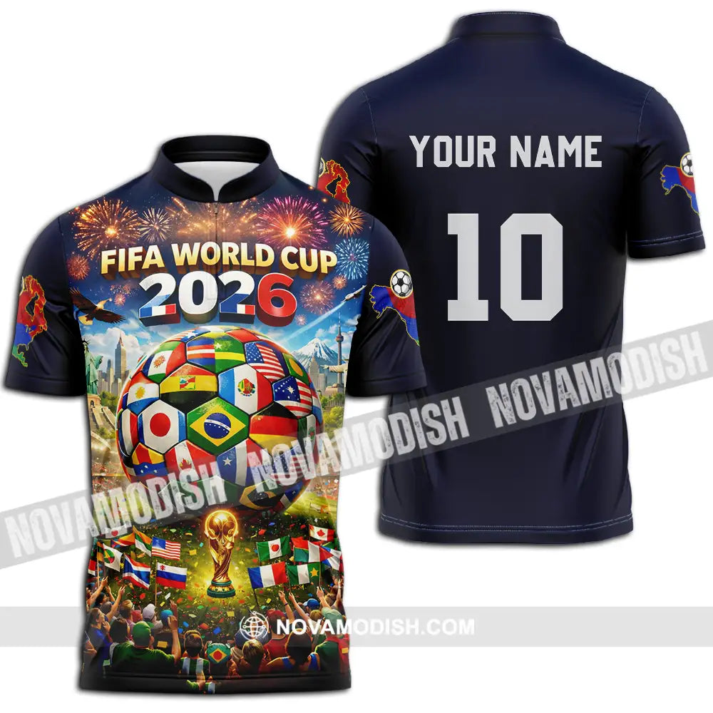 Unisex Shirt - Custom World Cup 2026 3D Shirt Zipper Polo Shirt / S T-shirt