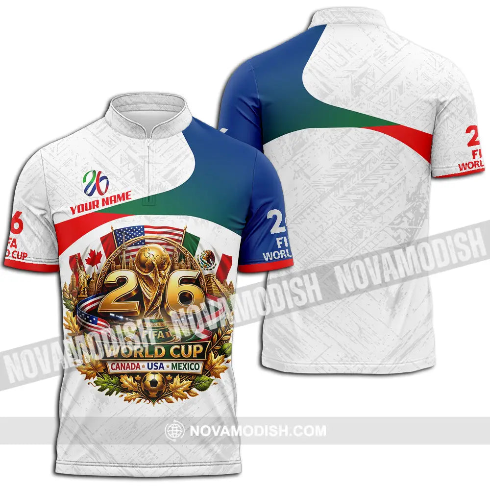 Unisex Shirt - Custom World Cup 2026 3D Shirt - Zipper Polo Shirt / S - T-shirt