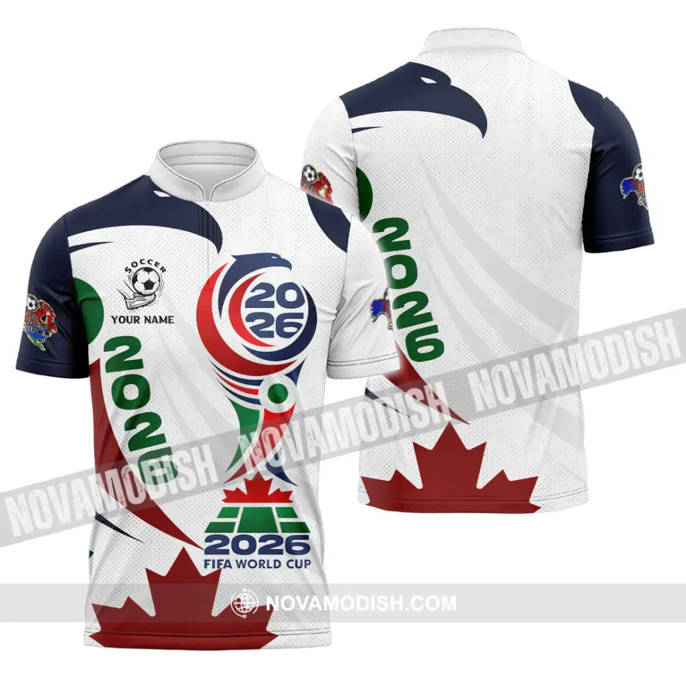 Unisex Shirt - Custom World Cup 2026 3D Shirt Zipper Polo Shirt / S T-shirt
