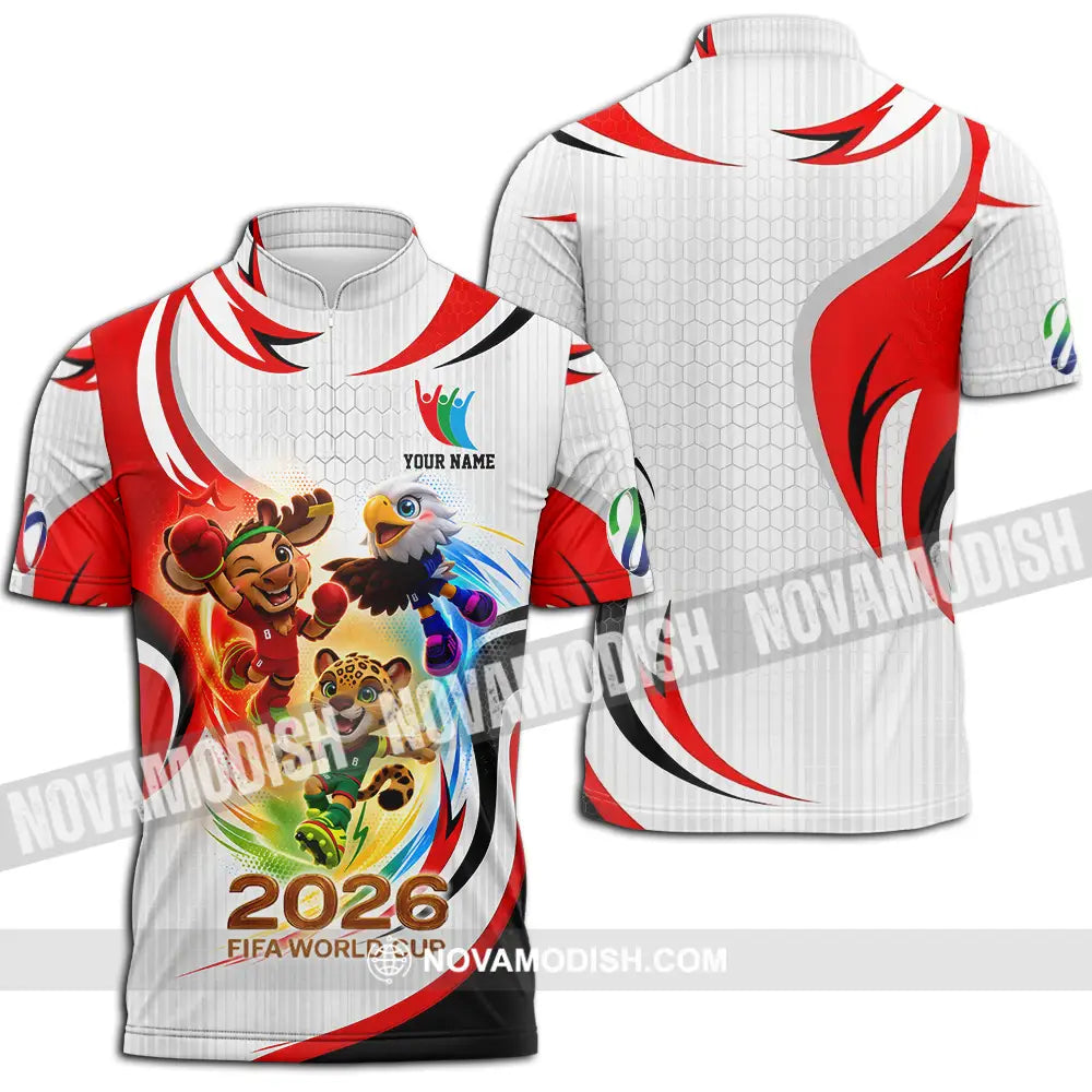Unisex Shirt - Custom World Cup 2026 3D Shirt Zipper Polo Shirt / S T-shirt