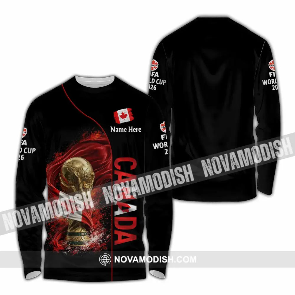 Unisex Shirt - Custom World Cup 2026 Canada 3D Shirt Long Sleeve Shirt / S T-shirt