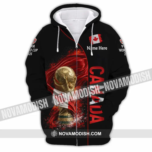 Unisex Shirt - Custom World Cup 2026 Canada 3D Shirt Zipper Hoodie / S T-shirt