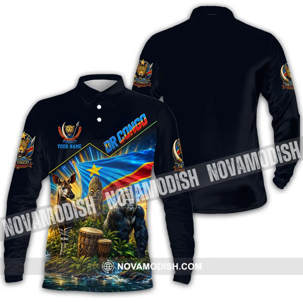Unisex Shirt - Custom World Cup 2026 Dr Congo Shirt - Long Sleeve Polo / S - T-shirt