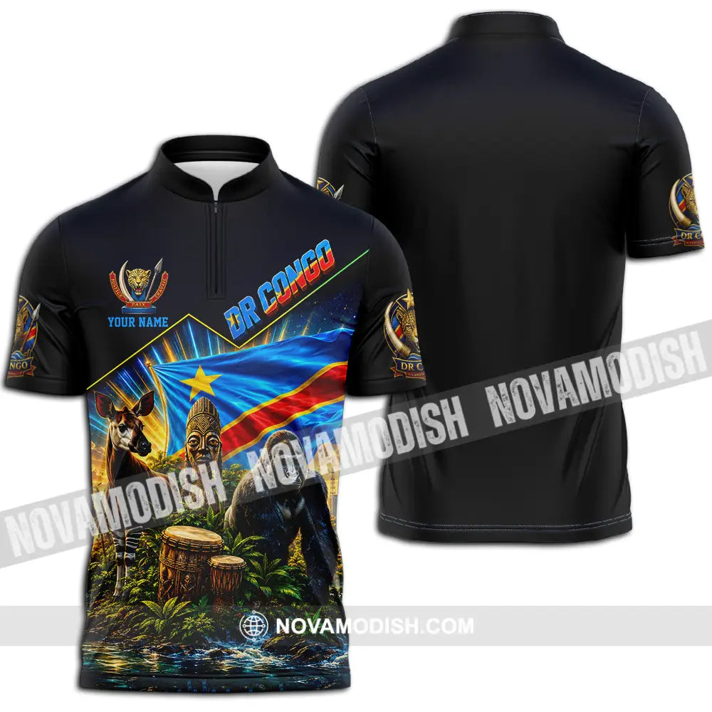 Unisex Shirt - Custom World Cup 2026 Dr Congo Shirt - Zipper Polo Shirt / S - T-shirt