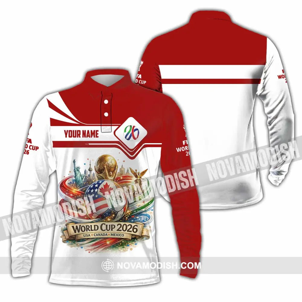 Unisex Shirt - Custom World Cup 2026 Shirt - Long Sleeve Polo / S - T-shirt