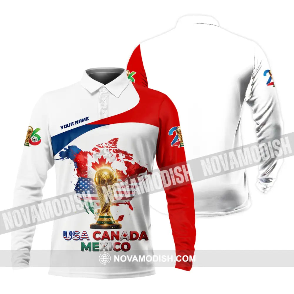 Unisex Shirt - Custom World Cup 2026 Shirt - Long Sleeve Polo / S - T-shirt