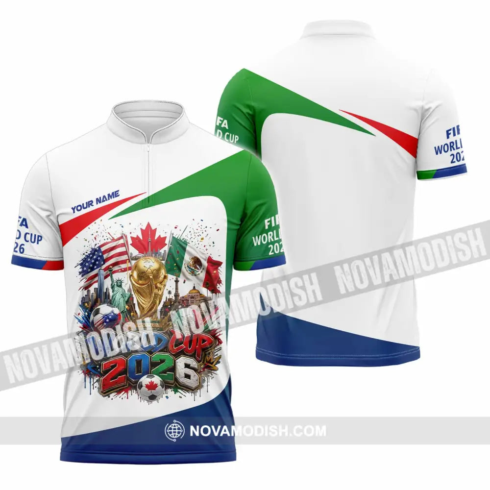 Unisex Shirt - Custom World Cup 2026 Shirt - Zipper Polo Shirt / S - T-shirt