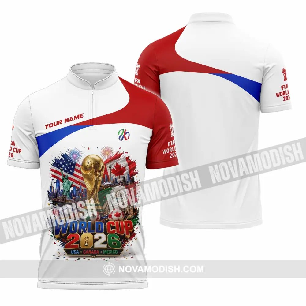 Unisex Shirt - Custom World Cup 2026 Shirt - Zipper Polo Shirt / S - T-shirt