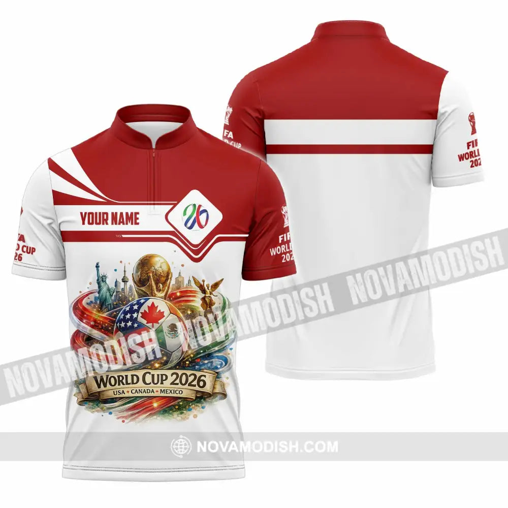 Unisex Shirt - Custom World Cup 2026 Shirt - Zipper Polo Shirt / S - T-shirt