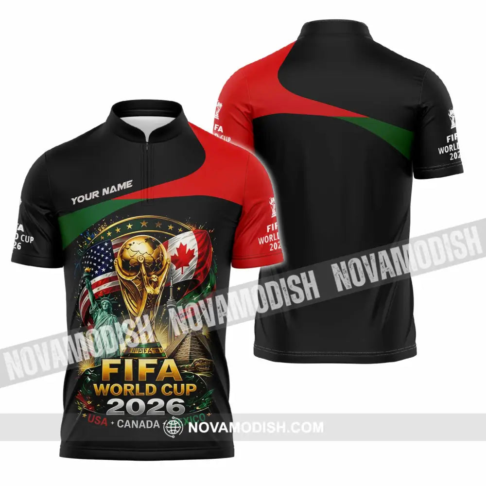 Unisex Shirt - Custom World Cup 2026 Shirt - Zipper Polo Shirt / S - T-shirt