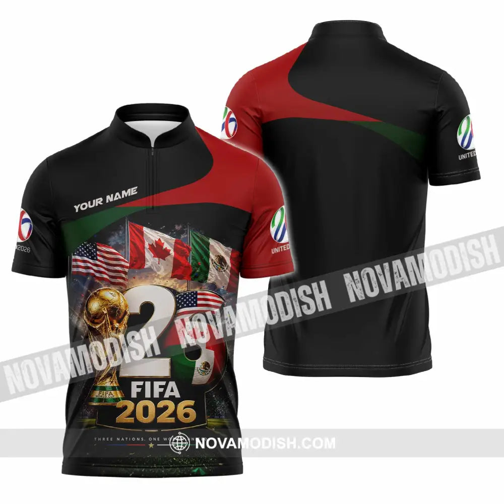 Unisex Shirt - Custom World Cup 2026 Shirt - Zipper Polo Shirt / S - T-shirt