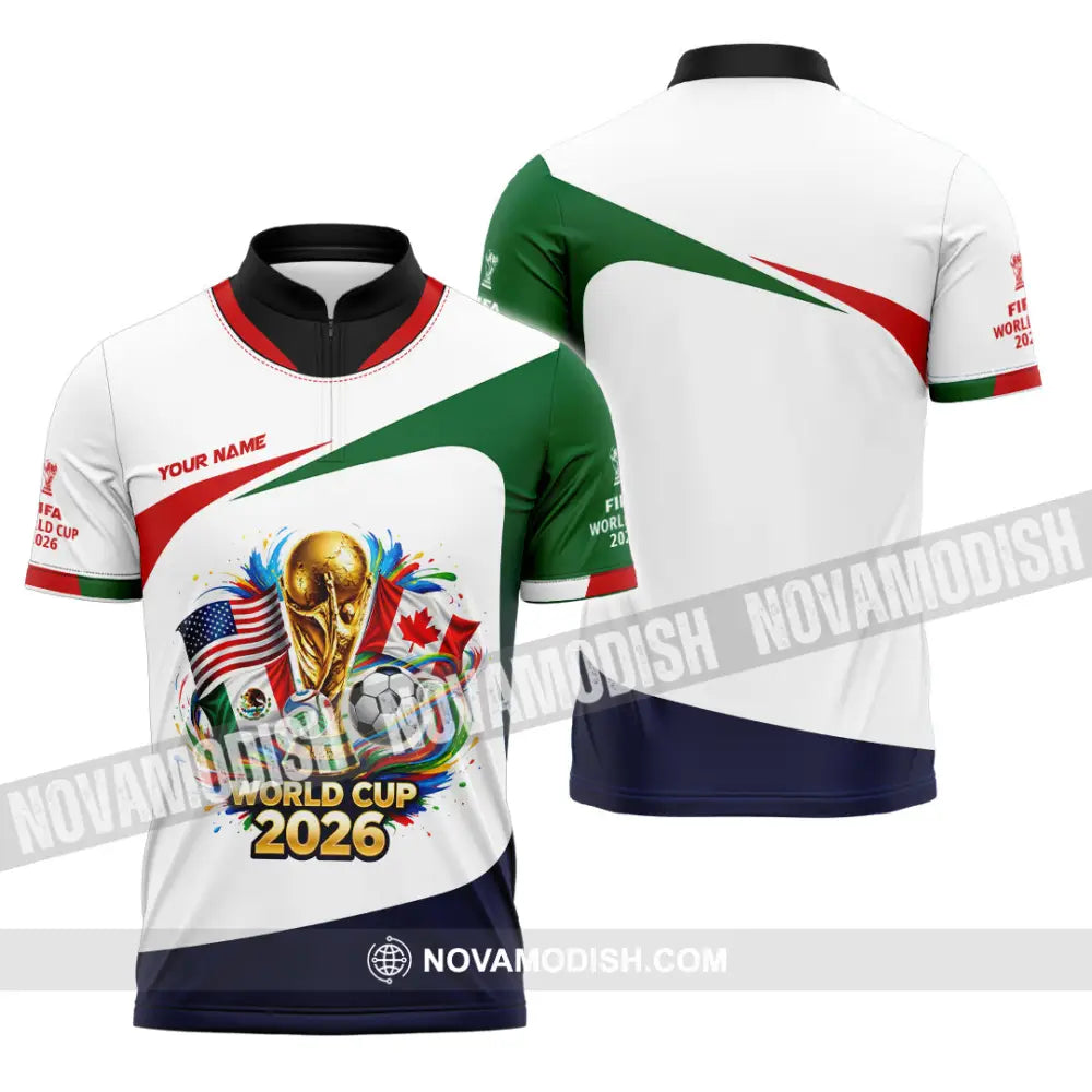 Unisex Shirt - Custom World Cup 2026 Shirt - Zipper Polo Shirt / S - T-shirt